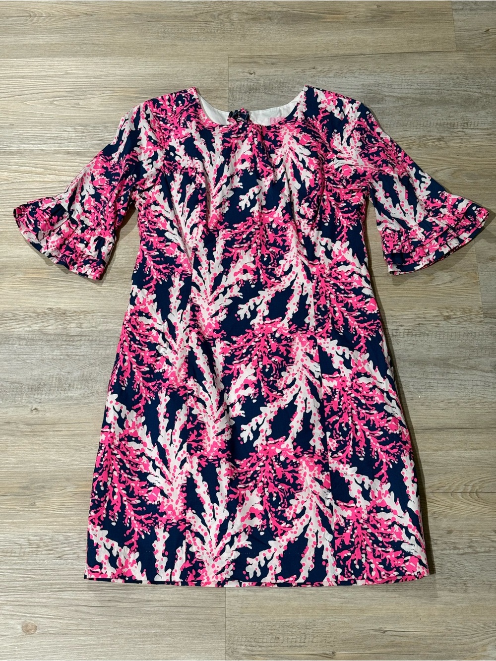 Lilly Pulitzer Navy, Hot Pink and White Coral-Print Shift Dress